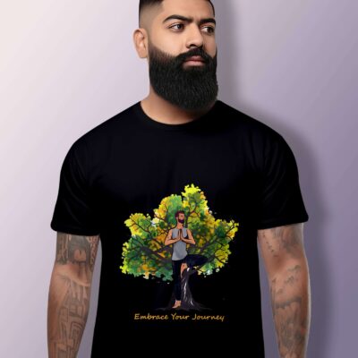 Yoga Tree Printed T-Shirt (Black)