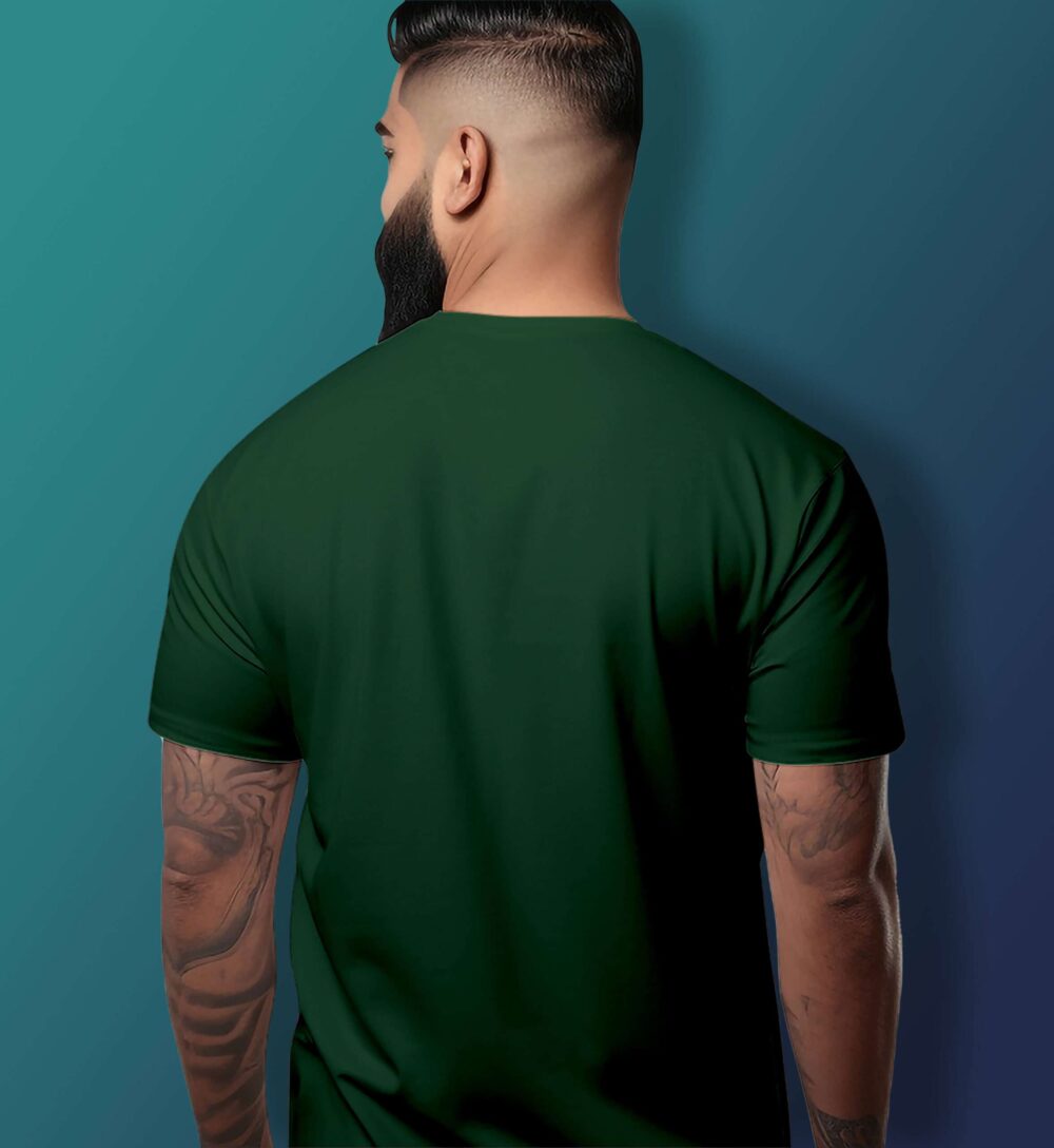 Yoga Tree Printed T-Shirt (Bottle Green) - Image 2