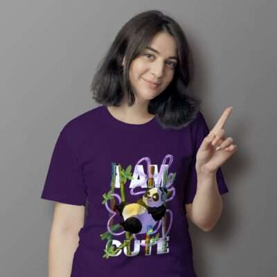 Panda Printed T-Shirt (Purple)