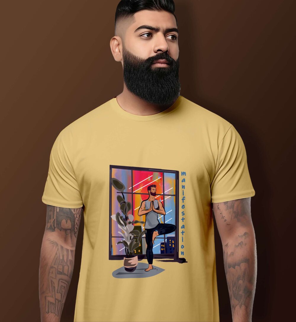 Yoga Printed T-Shirt (Beige)