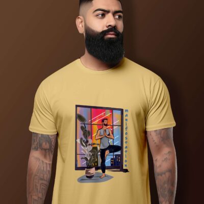 Yoga Printed T-Shirt (Beige)