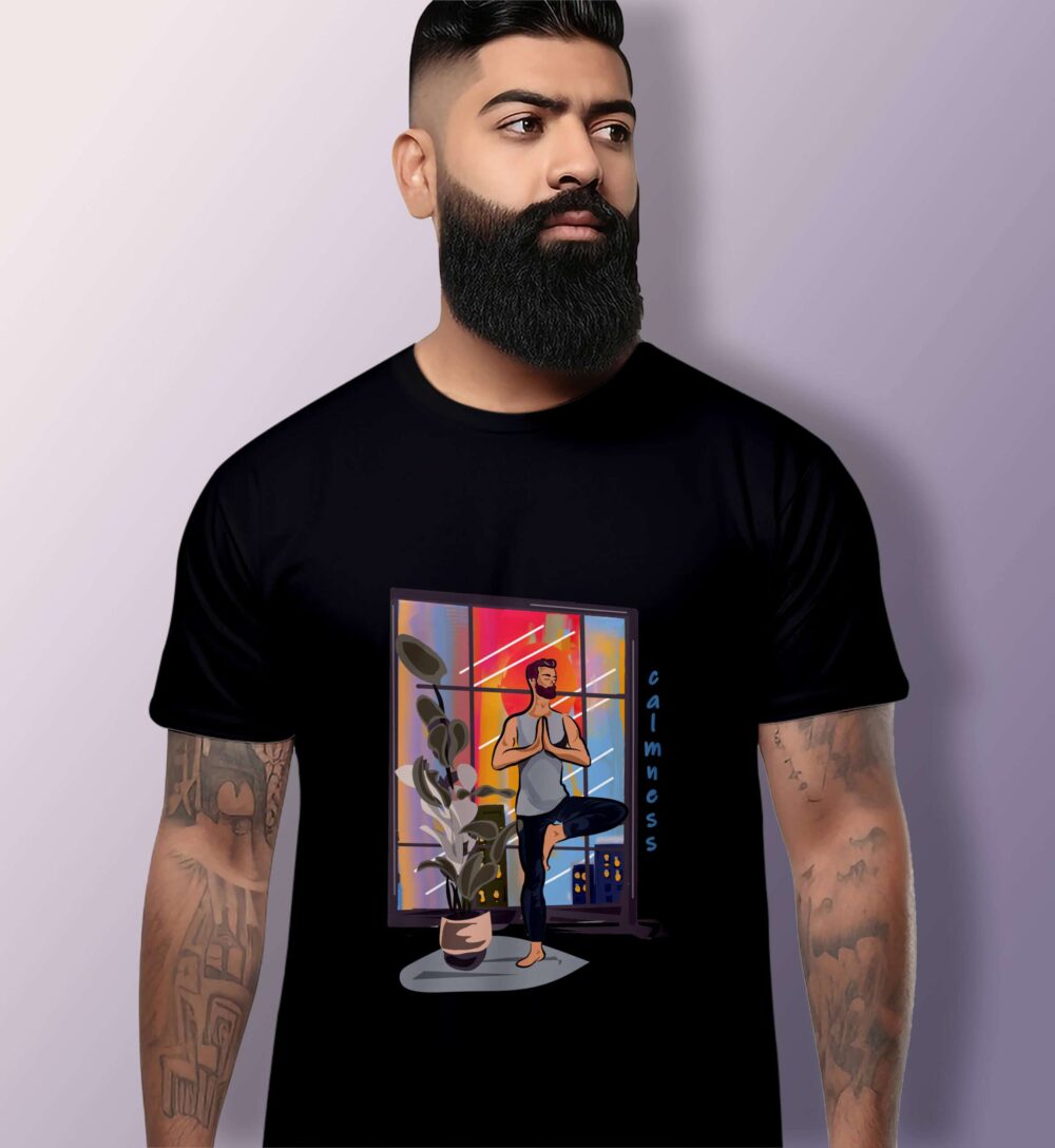Yoga Printed T-Shirt (Black)
