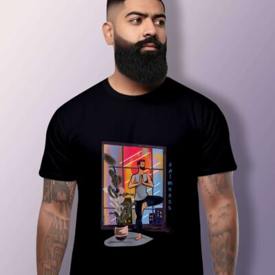 Yoga Printed T-Shirt (Black)
