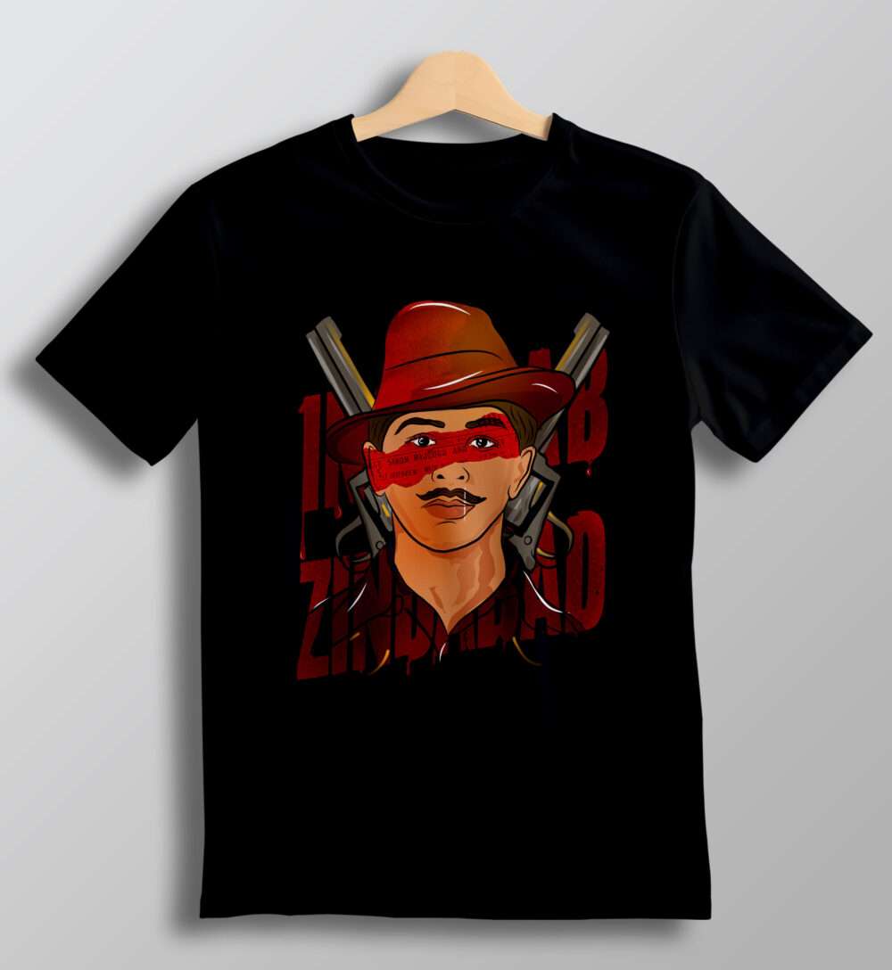 Bhagat Singh Printed T-Shirt (Black)