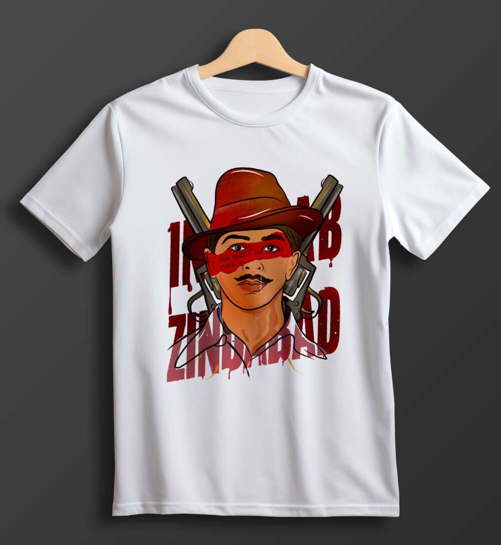 Bhagat Singh Printed T-Shirt (White)