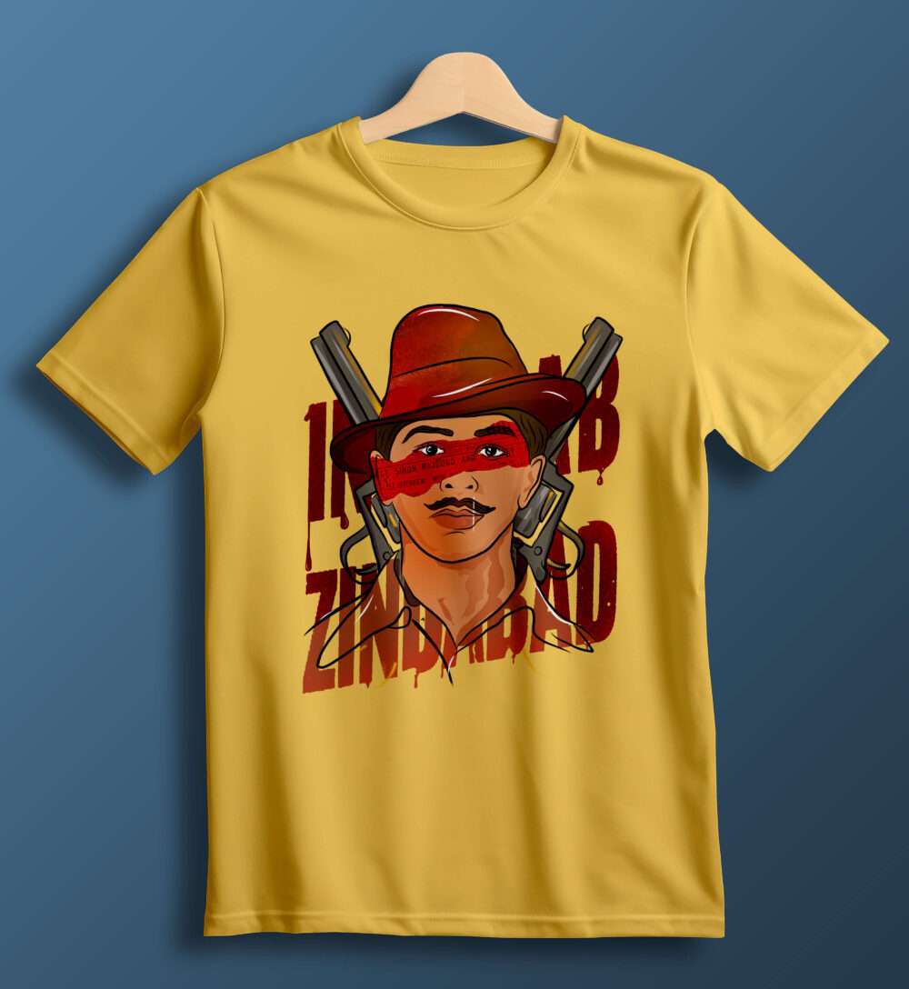 Bhagat Singh Printed T-Shirt (Yellow)