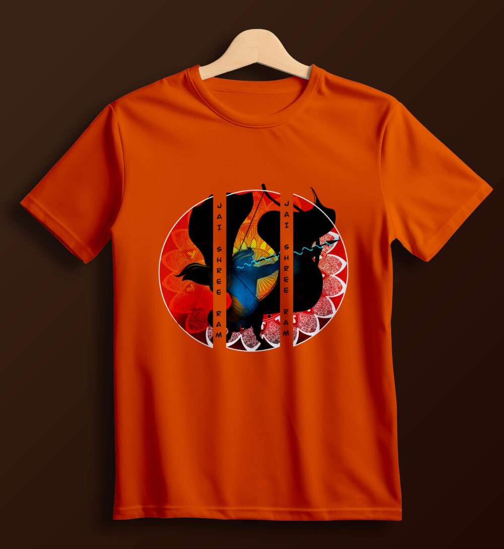 Ram Printed T-Shirt (Orange)
