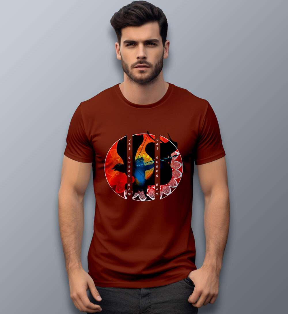 Ram Printed T-Shirt (Brick Red)
