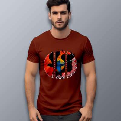 Ram Printed T-Shirt (Brick Red)