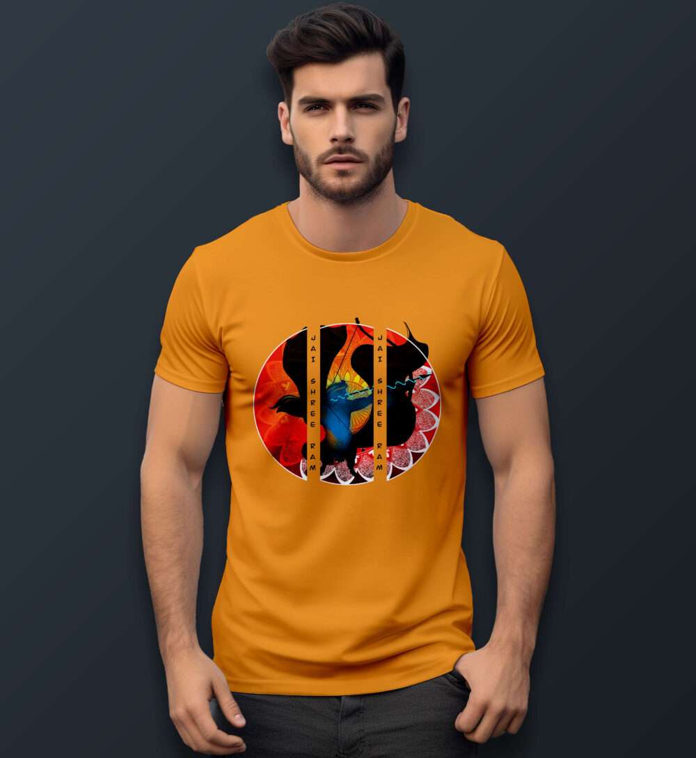 Ram Printed T-Shirt (Golden Yellow) - Image 2