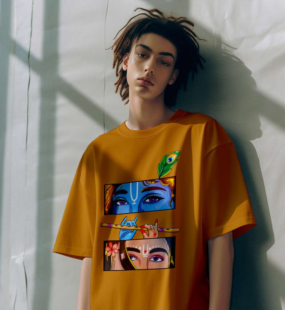 Krishna Printed T-Shirt (Mustard Yellow)