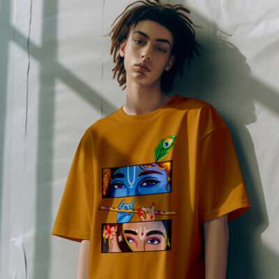 Krishna Printed T-Shirt (Mustard Yellow)