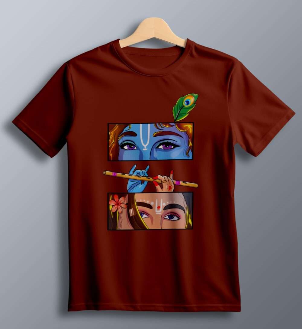 Krishna Printed T-Shirt (Brick Red)