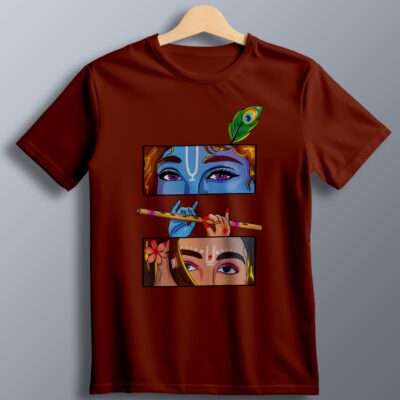 Krishna Printed T-Shirt (Brick Red)
