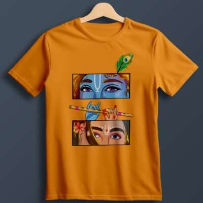 Krishna Printed T-Shirt (Golden Yellow)