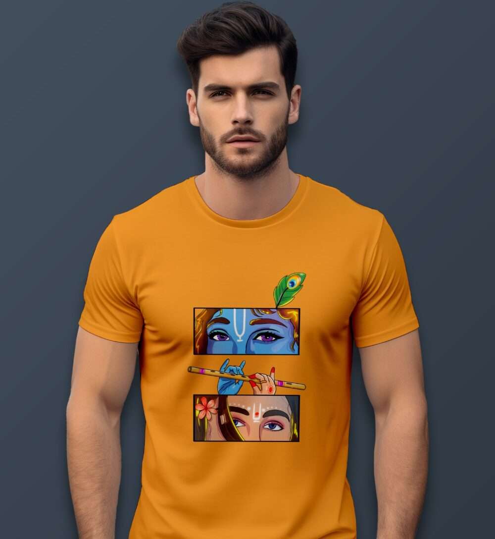 Krishna Printed T-Shirt (Golden Yellow) - Image 2