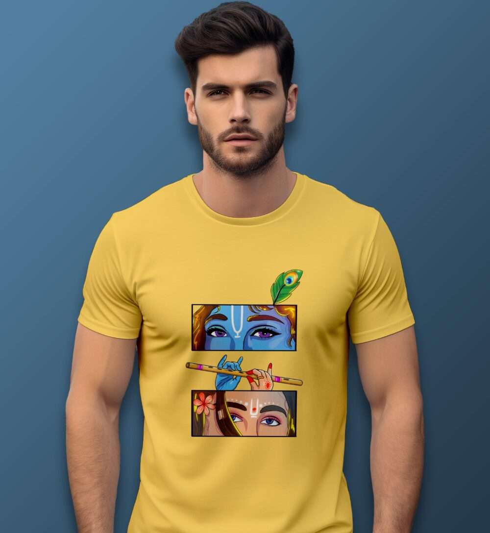 Krishna Printed T-Shirt (Yellow) - Image 2