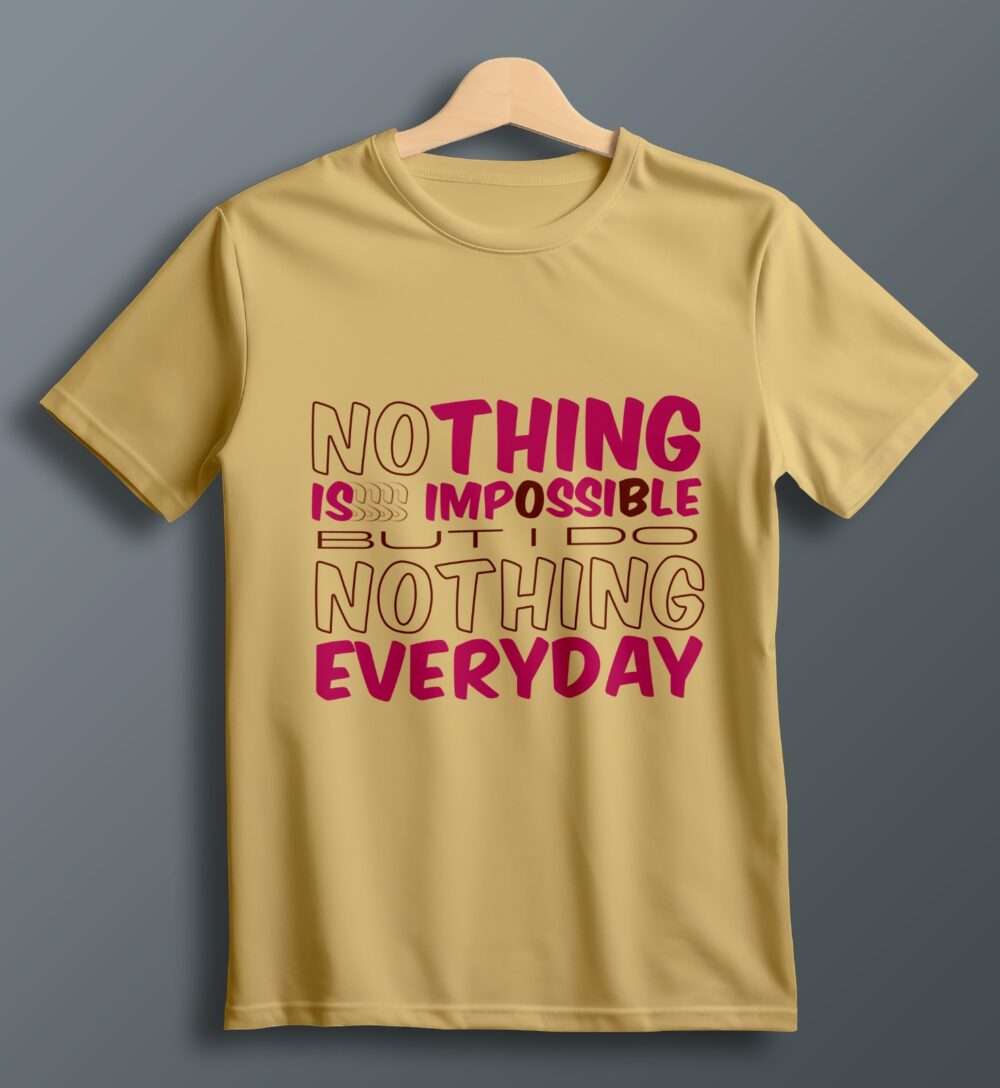 Quotes Printed T-Shirt (Beige) - Image 2