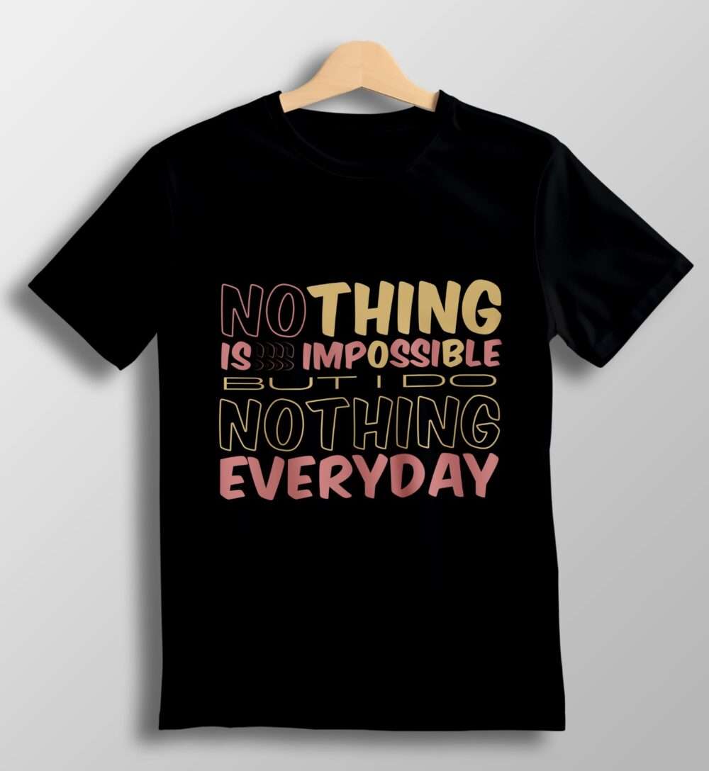 Quotes Printed T-Shirt (Black) - Image 2