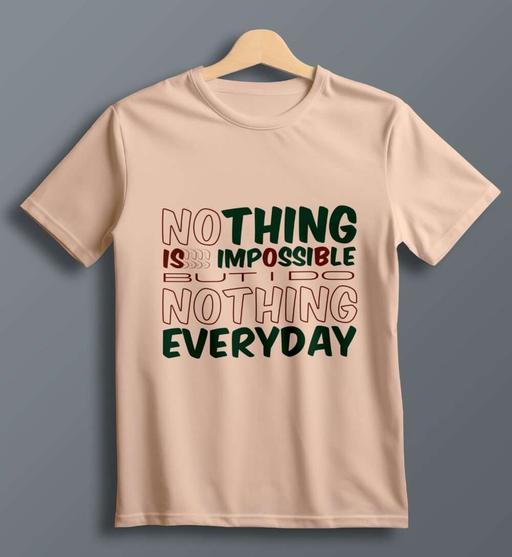Quotes Printed Unisex T-Shirt (Peach) - Image 2