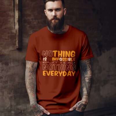 Quotes Printed Unisex T-Shirt (Brick Red)