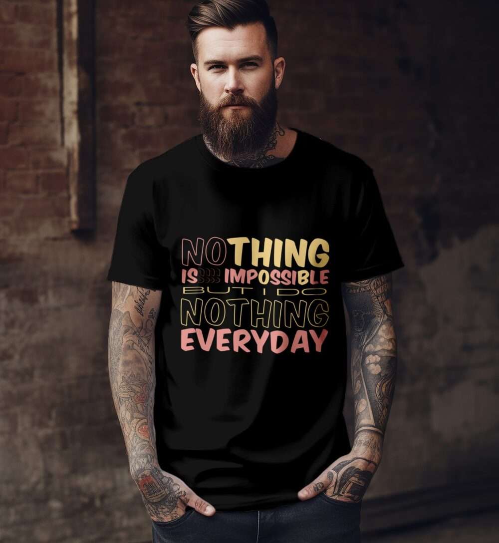 Quotes Printed T-Shirt (Black)