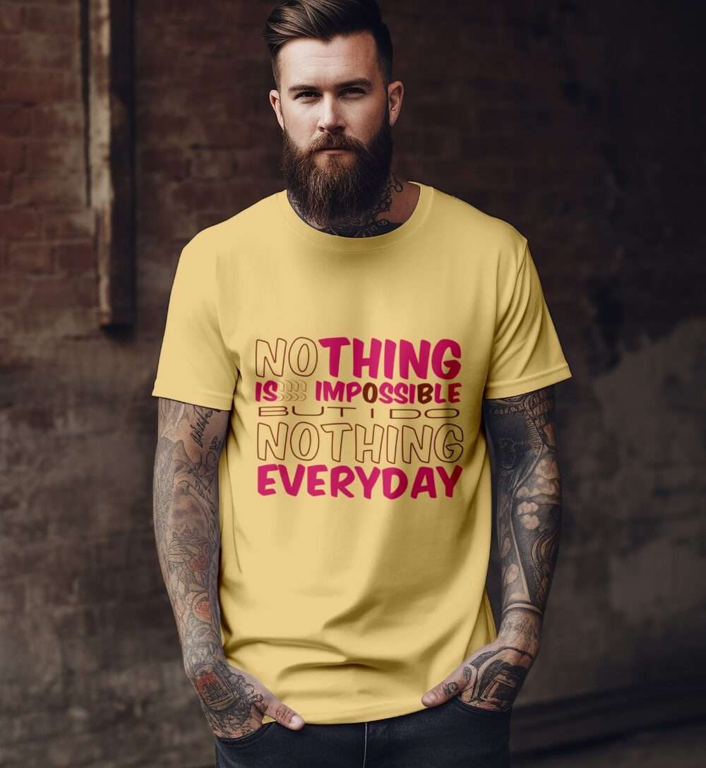 Quotes Printed T-Shirt (Beige)