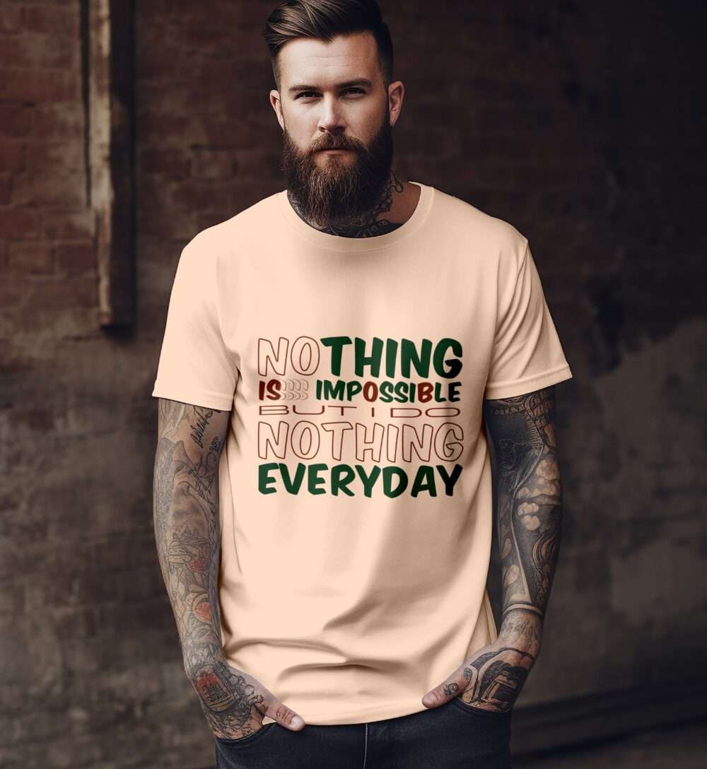 Quotes Printed Unisex T-Shirt (Peach)
