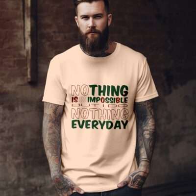 Quotes Printed Unisex T-Shirt (Peach)